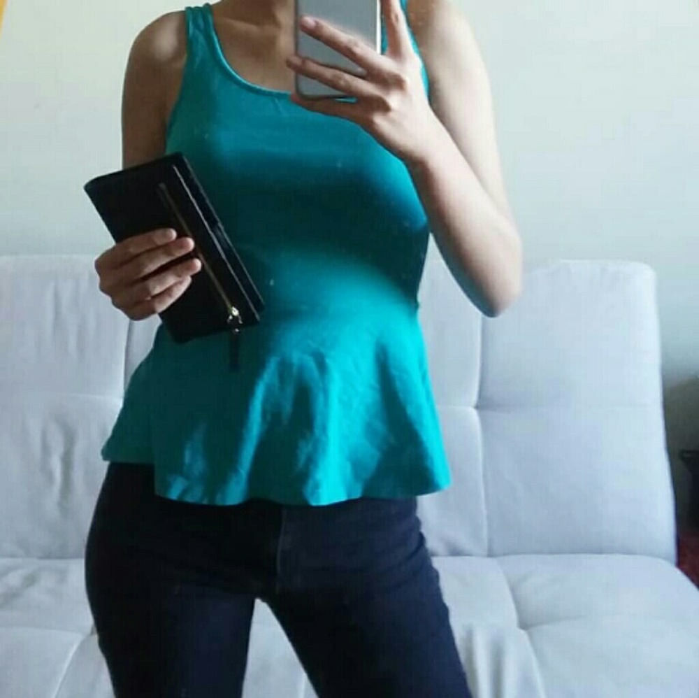 Express colorblock peplum top